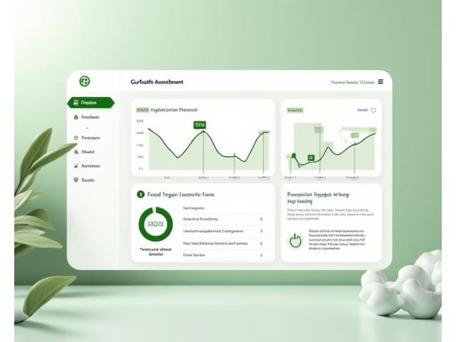 Screenshot of a user interface showing a gut health assessment dashboard with symptom tracking and data visualizations.