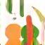 Icon of fresh vegetables and fibers representing prebiotics.